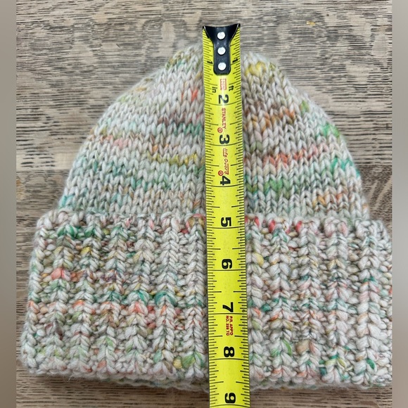Madewell Chunky Cuffed Beanie Stocking Hat Marled Antique Cream Confetti - Picture 11 of 13